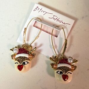 Betsey johnson reindeer hoops